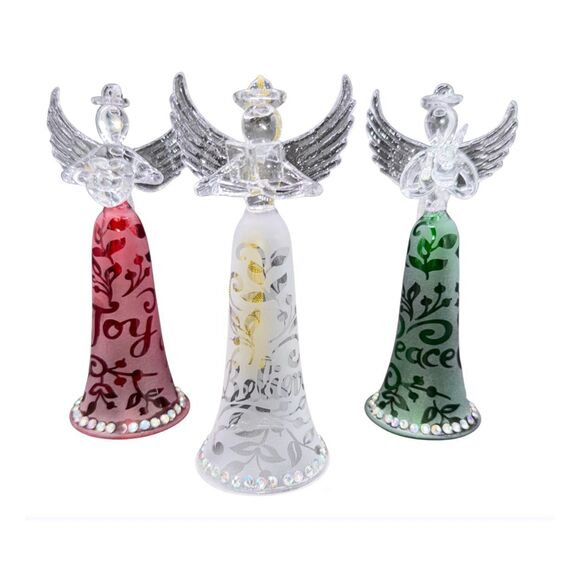 Lenox Crystal Joyous Tidings Angels Ornaments Set of Three Joy Hope Peace - Picture 1 of 6